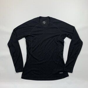 Patagonia Women M Long Sleeve Black Capilene Performance Base Layer Polyester